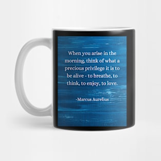 Marcus Aurelius: Morning Privilege, Embrace Life's Beauty Mug